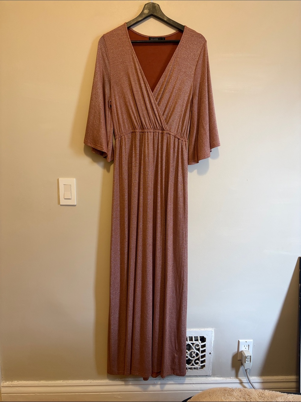 Mikarose Dusty Rose Wrap Maxi Dress
